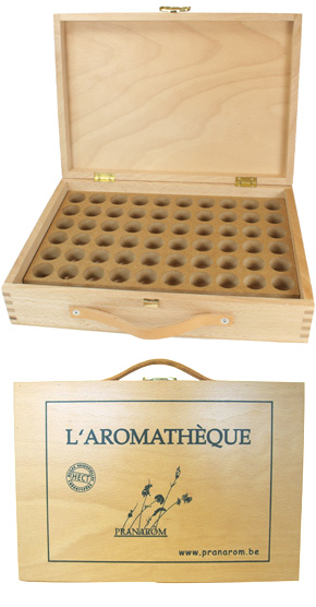 L'Aromathèque (coffret en bois) pour Huiles Essentielles